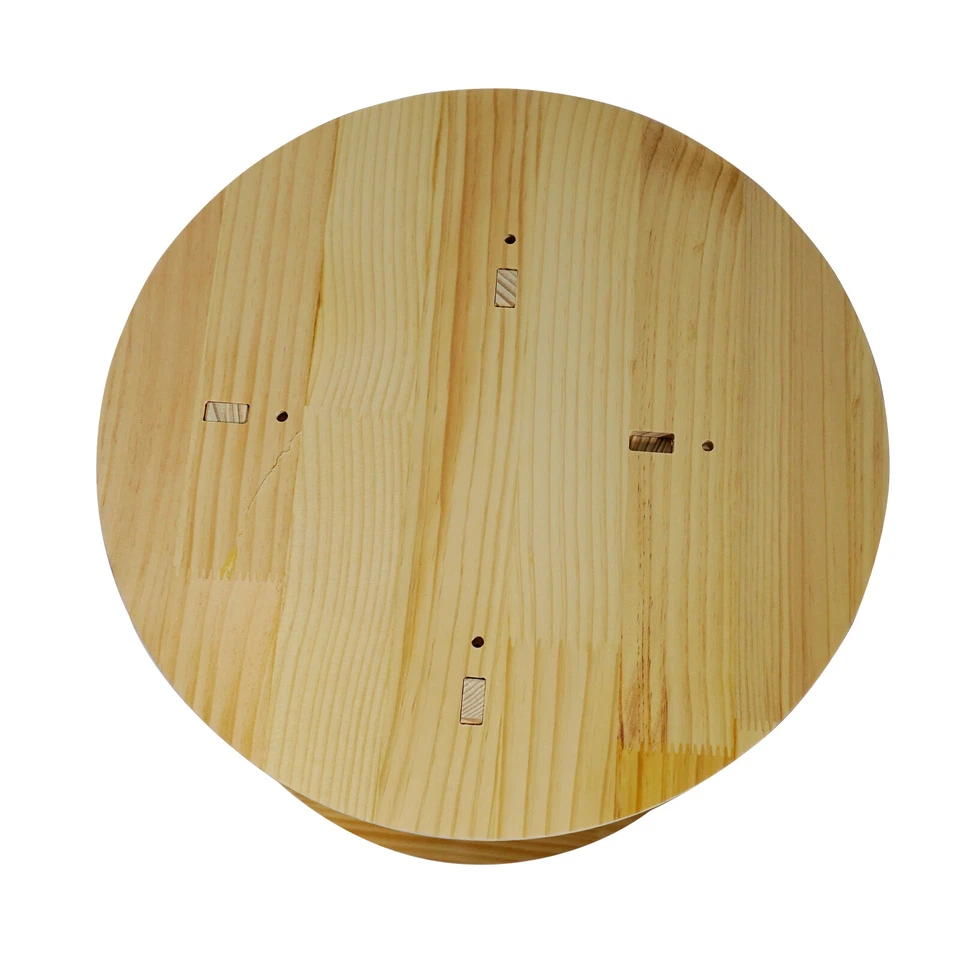 1-Tier Floor Standing Solid Wood Single-Layer Rotating Bookshelf 31cm H Bookcase - Image 4 of 4