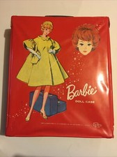 1963 Case Mattel MIDGE Barbie Doll Vintage Wardrobe Glossy Red Accessory Box