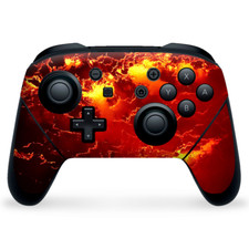 Nintendo Switch Pro Controller Skin Decal Vinyl Wrap - Fire Lava liquid flowing