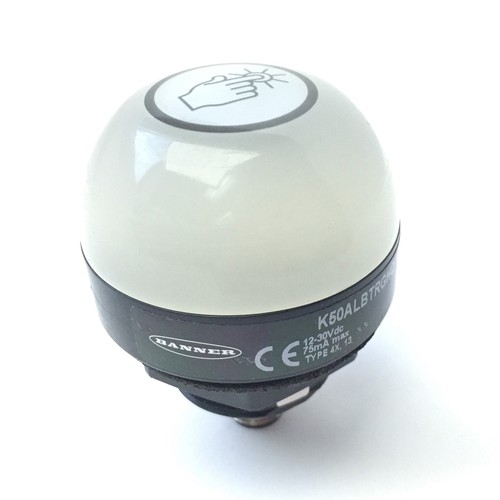 Banner K50ALBTRGHQ General Purpose Illuminated Touch Button 50mm 2Color 12-30VDC