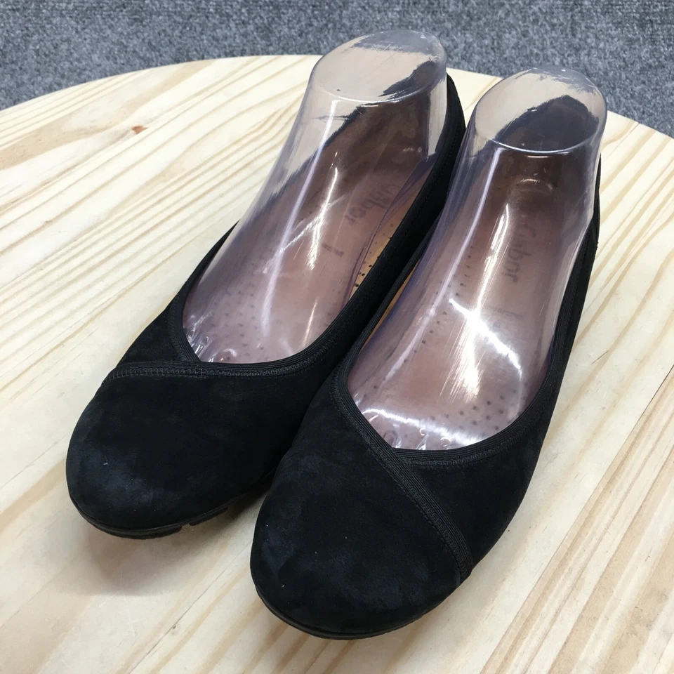 Gabor Shoes Womens US 8.5 UK 6 Resemblance Slip On Flats Black Leather Casual - Image 3 of 4
