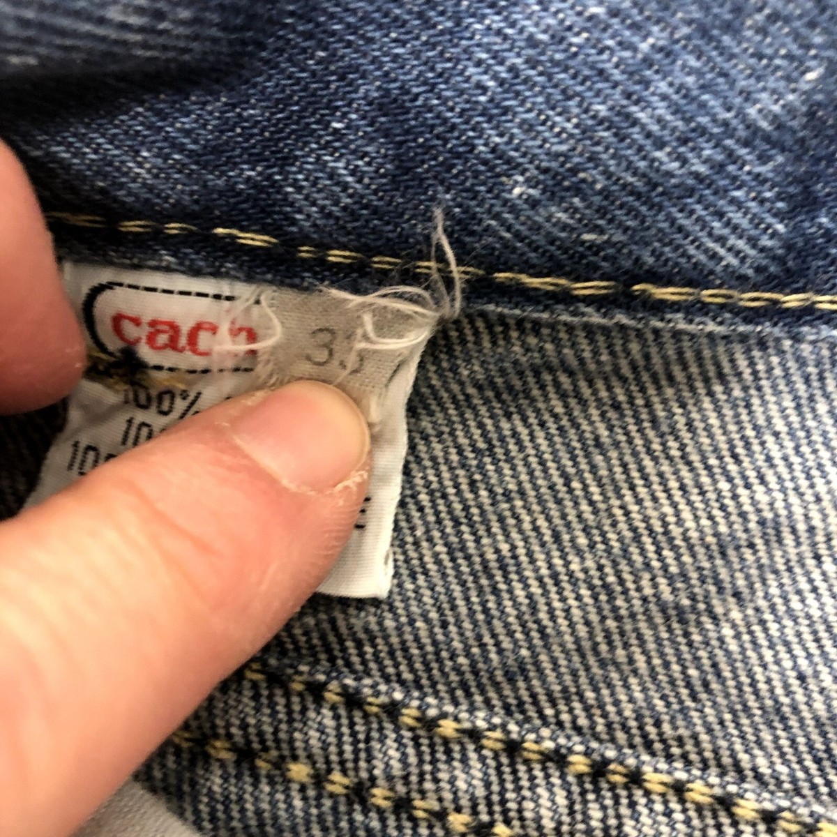 Vtg 70 80's Cacharel Paris Men DISTRESSED Blue Jeans WORK Vtg 70 80's Cacharel Paris Men DISTRESSED Blue Jeans WORK