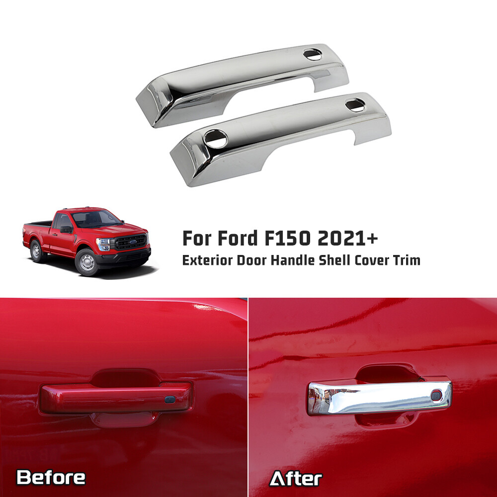 Chrome Exterior Door Handle Decor Cover Trim For Ford F150 2Dr 2021+ Accessories