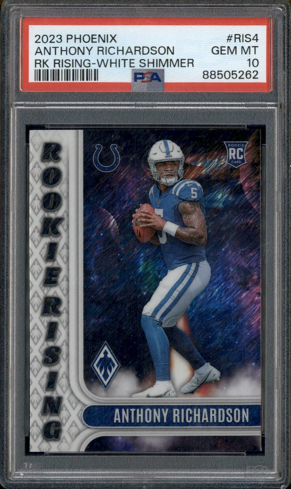 Anthony Richardson Panini Phoenix Rookie Rising #RIS4 White Shimmer