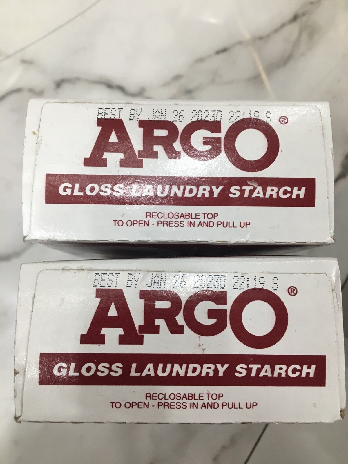 2 Argo Gloss Laundry Starch Easy to Use Crisp Finish 16 oz RARE 2023
