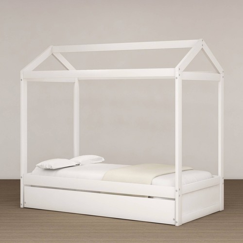 2025/House Bed Trundle White Bed Frames - Picture 9 of 16