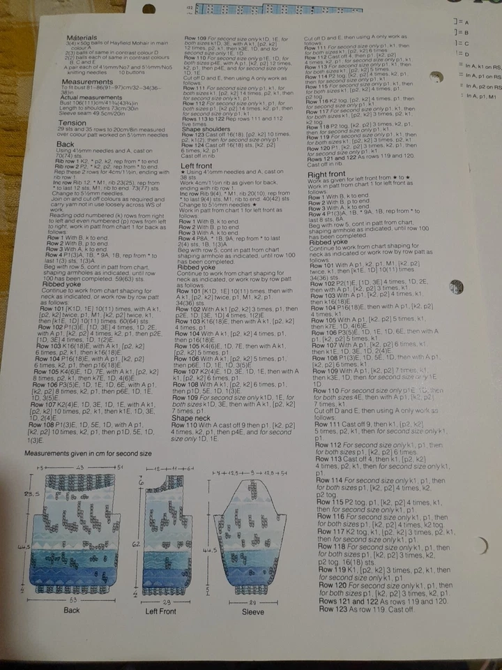 Womens Knitting Pattern Fair Isle Cardigan With Zig Zag Bands - Image 3 of 4