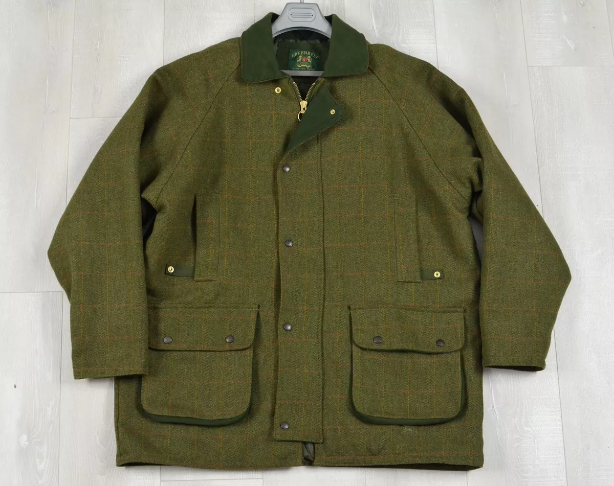 Greenbelt Country Wear Green Tweed Field Hunting Quilted Lined Jacket 3XL XXXL