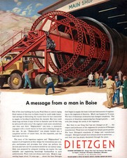 Lucky Peak Dam Boise Idaho EUGENE DIETZGEN Highpockets 1953 Print Ad