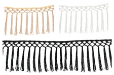 Silky Tassel Fringe Fringing Knotted Lattice Criss Cross Dress Trim,17cm,Neotrim