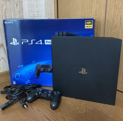 PS4 PlayStation 4 Pro Jet Black 1TB CUH-7000BB01 Game Console VeryGood Fedex F/S - Picture 1 of 5