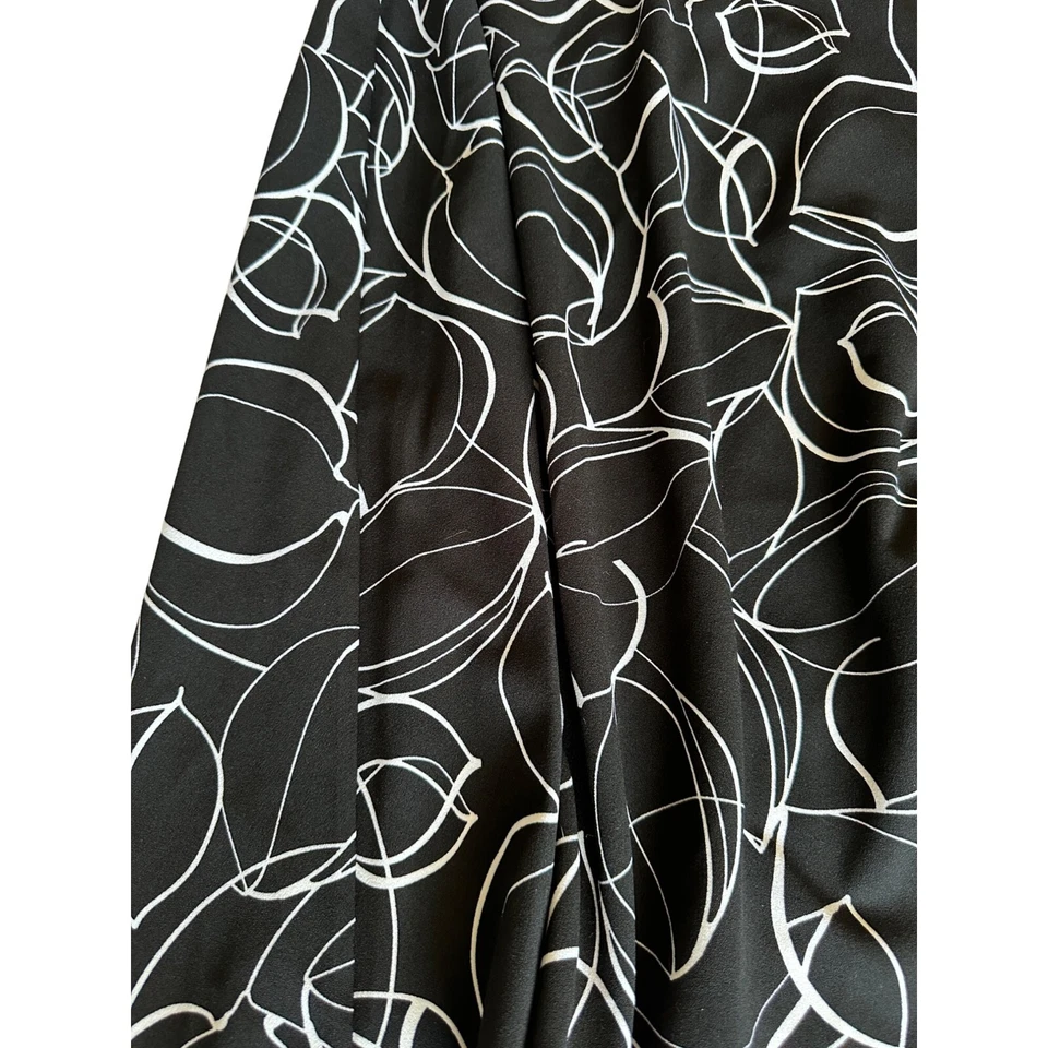 Falda Alfani Talla Grande 16W Midi Cobalto Brisa Negro Blanco Floral Cintura Elástica NUEVA Foto 3 de 4