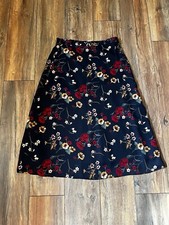 SAG HARBOR Womens A-Line Skirt Medium Navy Floral Rayon