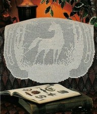CHAIR BACK HORSE FILET HOME DECOR DIGEST SIZE CROCHET PATTERN INSTRUCTIONS