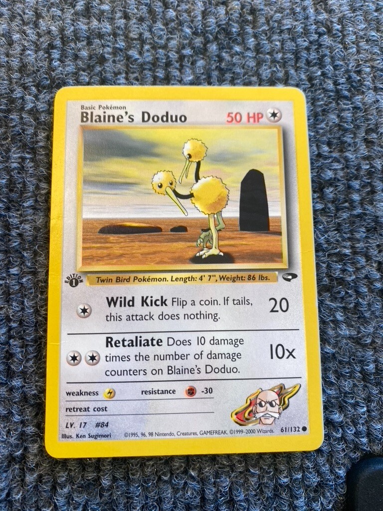 Pokemon Blaine's Doduo 61/132 Gym Challenge 1st Edition