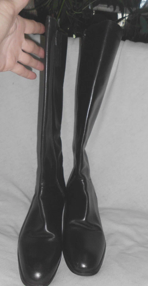 Vestido Vintage Naturalizer Bota Talla 9 N Cuero Marrón 2+" Tacón Punta Redonda Rodilla Foto 2 de 4