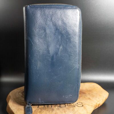 Picard World Traveller Travel Wallet Large Leather Clutch Travel Wallet Blue