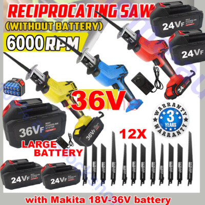 Cordless Electric Reciprocating Saw Cutter w+ 4/12x Blades For Makita  Battery Australia