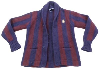 Rare VTG POLO RALPH LAUREN Cookie Crown Crest Striped Wool