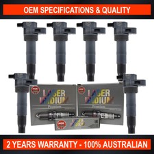 Full Set NGK Spark Plugs & Swan Ignition Coil for Kia Grand Carnival Sorento V6
