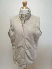 Ss125 Womens Hawkshead Beige Button-up Sleeveless Bodywarmer Uk 12 L Eu 40