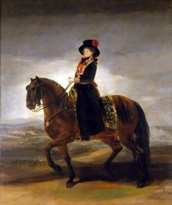 Oil painting Queen-Maria-Luisa-Riding-Francisco-de-Goya-y-Lucientes-Oil-Painting