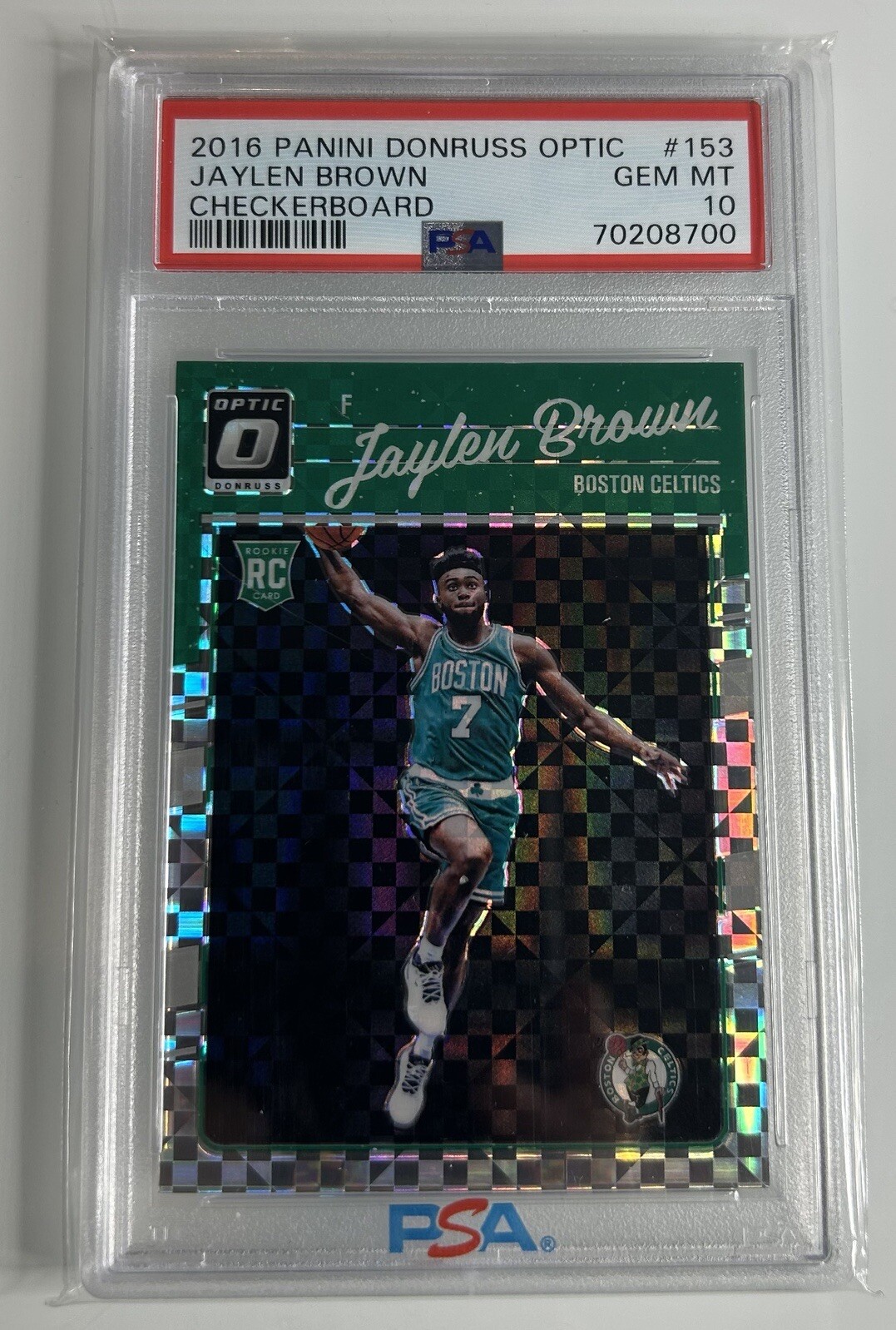 Jaylen Brown 2016 Donruss Optic Rookie Checkerboard PSA 10 RC Boston Celtics SSP