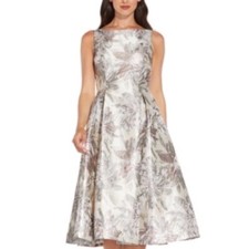 Adrianna Papell Metallic MIDI Dress Size 6 New with Defects