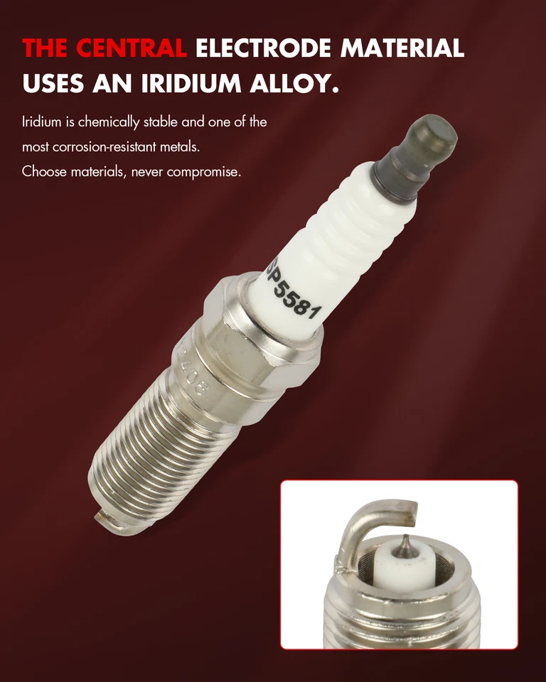 Juego de 4 bujías de iridio para Chevrolet Cavalier 2002-2005 2,2 L L4 12607280 Foto 4 de 4