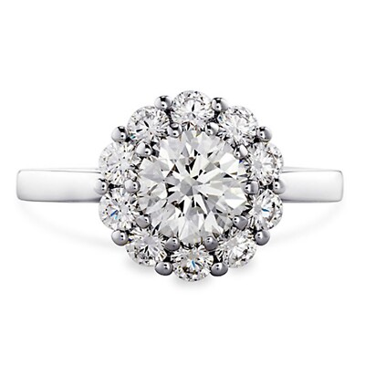 1.10 Ct Round Cut Real Moissanite Wedding Engagement Ring 14K Solid White Gold C