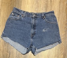 Vintage 90s Levi s 550 Cutoff High Rise Shorts 12 USA Made Red Tab Relaxed Fit