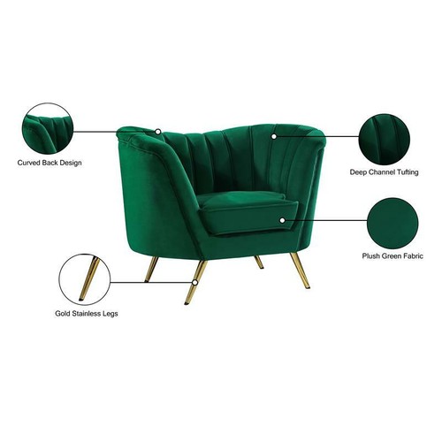 Meridian Furniture Margo Green Velvet Chair eBay