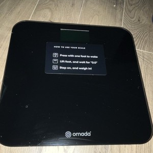 Omada Digital Glass Bathroom Scale, Black Modern, Model OMD-SC100