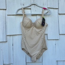 Maidenform 36B Firm Control Lightweight Lifting Bodybriefer Shapewear Beige Lace