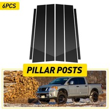 6x Glossy Black Pillar Posts Window Trim Fit 2004-2015 Nissan Titan Crew Cab 6x Glossy Black Pillar Posts Window Trim Fit 2004-2015 Nissan Titan Crew Cab