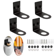 4 PCS Soap Bottle Dispenser Holder Wall Mounted Hand Pump Stand Rack Black
