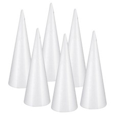 6 Pcs Diy Christmas Ornaments Foam Shapes for Crafts Cone Tree Ball