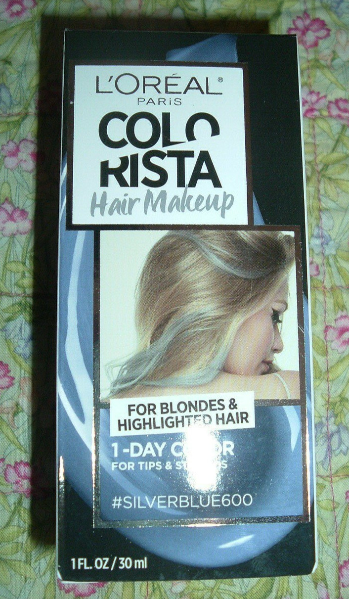 L'OREAL COLORISTA HAIR MAKEUP 1-DAY COLOR FOR BLONDES-#SILVERBLUE600-1 OZ