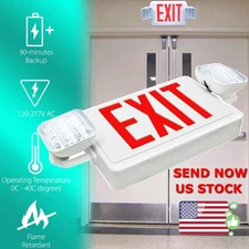 LED Exit Sign with Emergency Lights,LED Emergency Exit Light with Battery Backup
