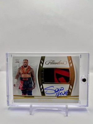 2024 Panini Flawless WWE Solo Sikoa #HZ-SLS Gold Patch Auto /10