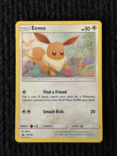 Eevee SM184 (Cosmos Holo) - Sun & Moon Black Star Promo - Pokemon TCG Card LP