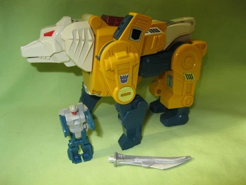 Vintage G1 Transformers 1987 Headmaster WEIRDWOLF Tail Sword & MONZO Head Figure