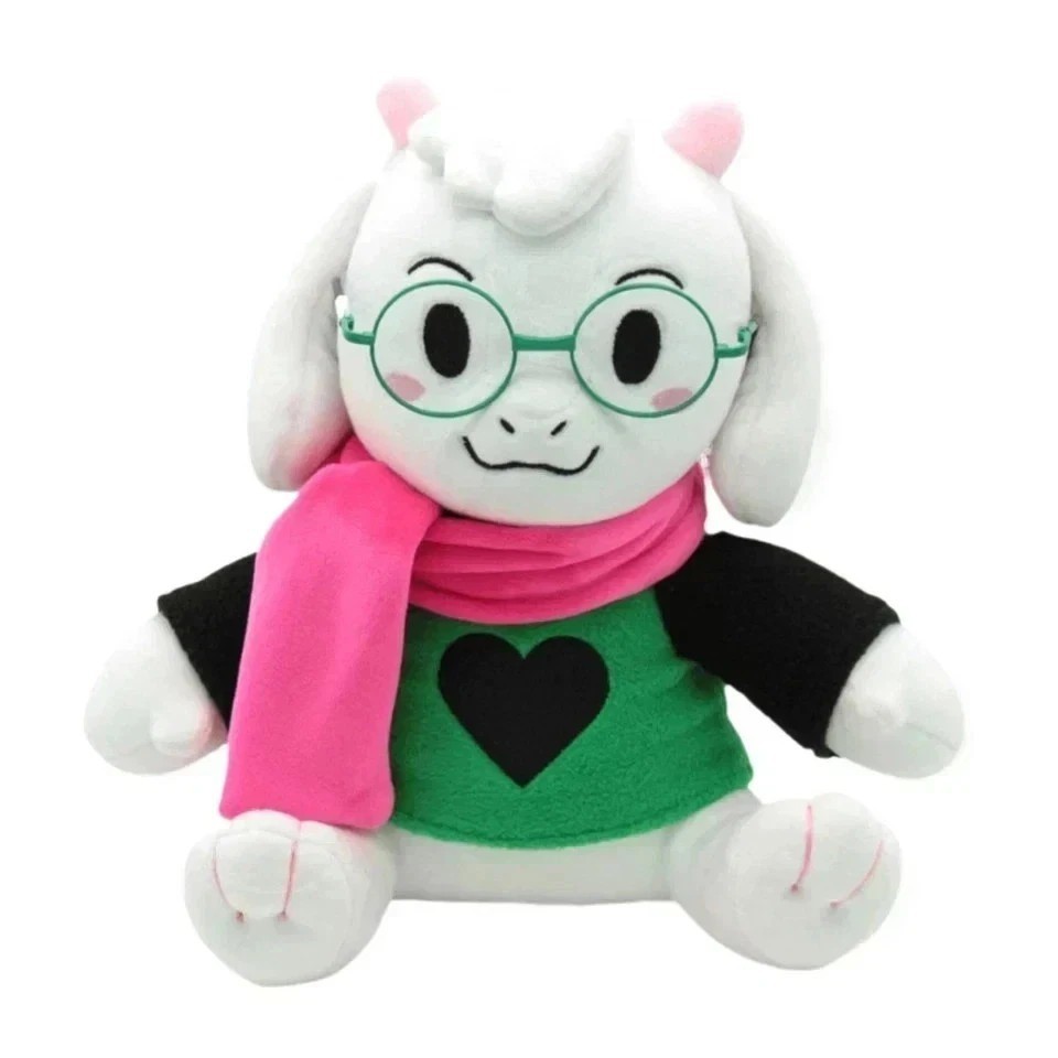 Deltarune Ralsei Plush With No Hat Green Fur Glasses & Scarf Fashion Plush Toy