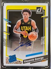 KEYONTE GEORGE 2023 PANINI DONRUSS RATED ROOKIE #286 AUTO RC AUTOGRAPH JAZZ