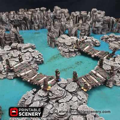 Rickety Bridges - 15mm 28mm 32mm Clorehaven and the Goblin Grotto, Wargaming Ter