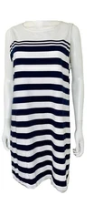 Vineyard Vines Nantucket Navy White Cap Stripe Knit Shift Dress Size 3X