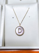 14K Yellow Gold Letter D Pendant Necklace, Da...
