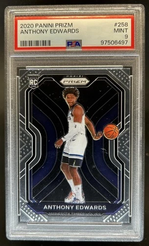 2020-21 Panini Prizm Anthony Edwards RC Rookie #258 Timberwolves PSA 9