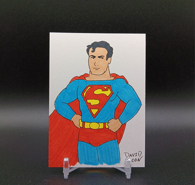 #ad Original SUPERMAN Artist Sketch Card 1 1 David Icon PSC ATC ACEO DC Comics $19.99