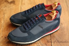 Sneakers Prada blu scamosciato tela pelle sneakers uomo UK 8,5 US 9,5 EU 42,5